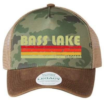 Bass Lake Indiana Funny Fishing Camping Summer Gift Legacy Tie Dye Trucker Hat