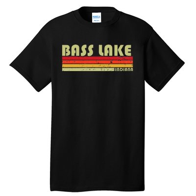 Bass Lake Indiana Funny Fishing Camping Summer Gift Tall T-Shirt