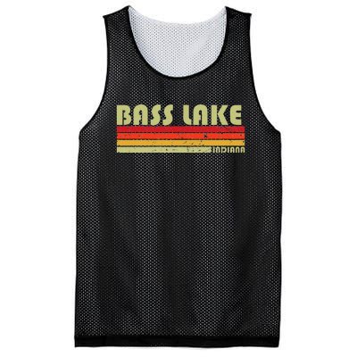 Bass Lake Indiana Funny Fishing Camping Summer Gift Mesh Reversible Basketball Jersey Tank