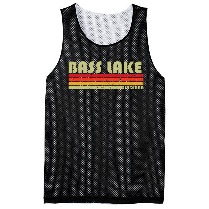 Bass Lake Indiana Funny Fishing Camping Summer Gift Mesh Reversible Basketball Jersey Tank