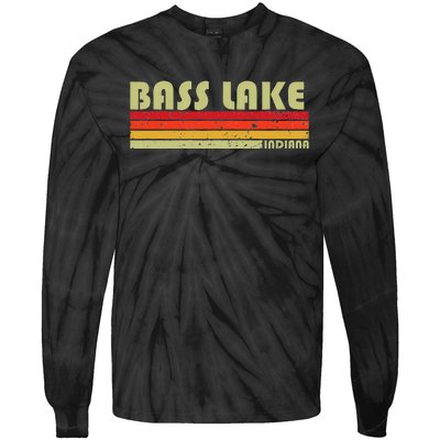 Bass Lake Indiana Funny Fishing Camping Summer Gift Tie-Dye Long Sleeve Shirt