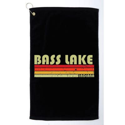 Bass Lake Indiana Funny Fishing Camping Summer Gift Golf Towel