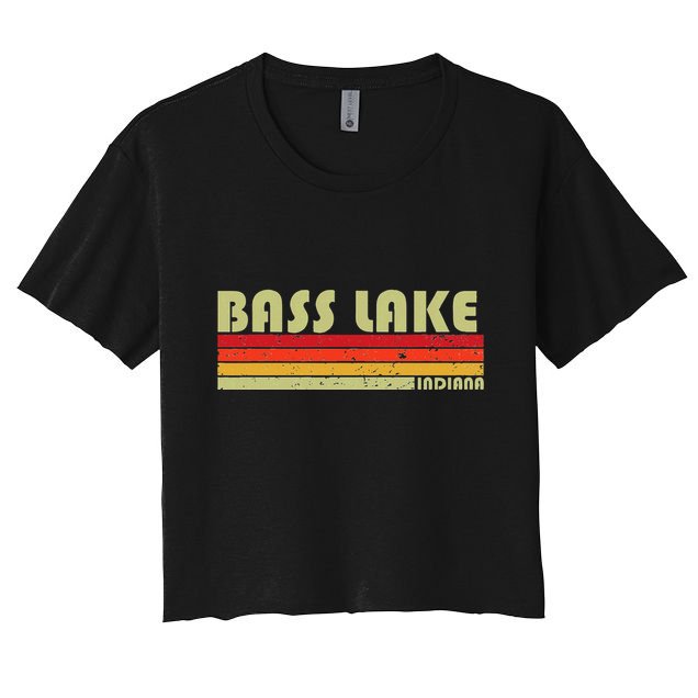 Bass Lake Indiana Funny Fishing Camping Summer Gift Crop Top