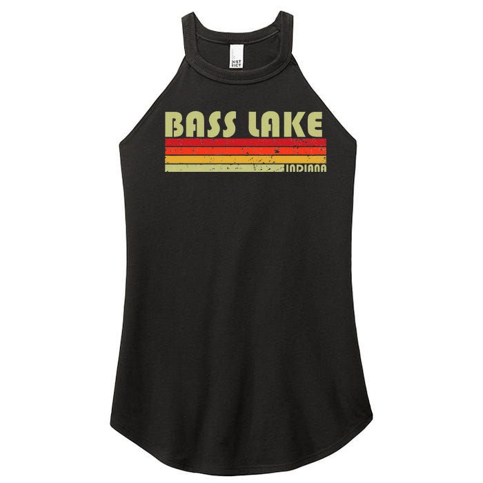 Bass Lake Indiana Funny Fishing Camping Summer Gift Women’s Perfect Tri Rocker Tank