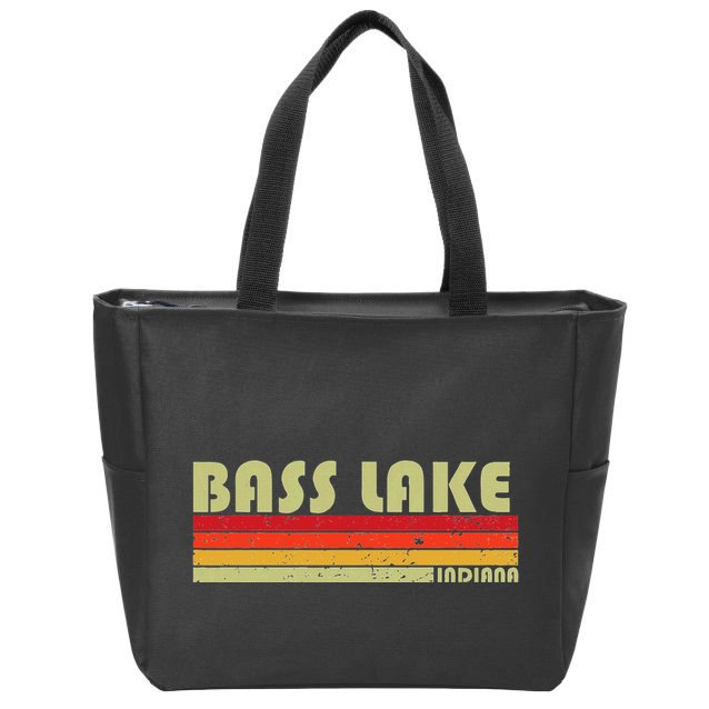 Bass Lake Indiana Funny Fishing Camping Summer Gift Zip Tote Bag