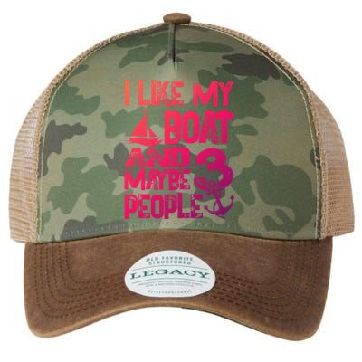 Boats Lover I Like My Boat And Maybe 3 People Boating Gift Legacy Tie Dye Trucker Hat