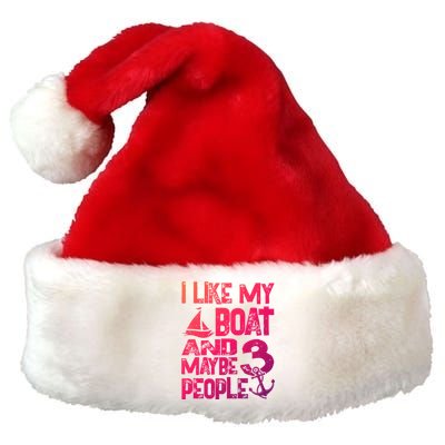 Boats Lover I Like My Boat And Maybe 3 People Boating Gift Premium Christmas Santa Hat