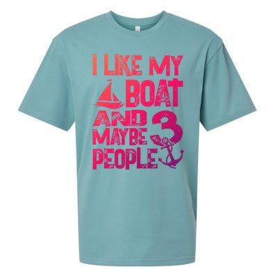 Boats Lover I Like My Boat And Maybe 3 People Boating Gift Sueded Cloud Jersey T-Shirt