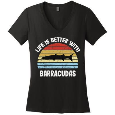 Barracuda Life Is Better With Barracudas Women's V-Neck T-Shirt