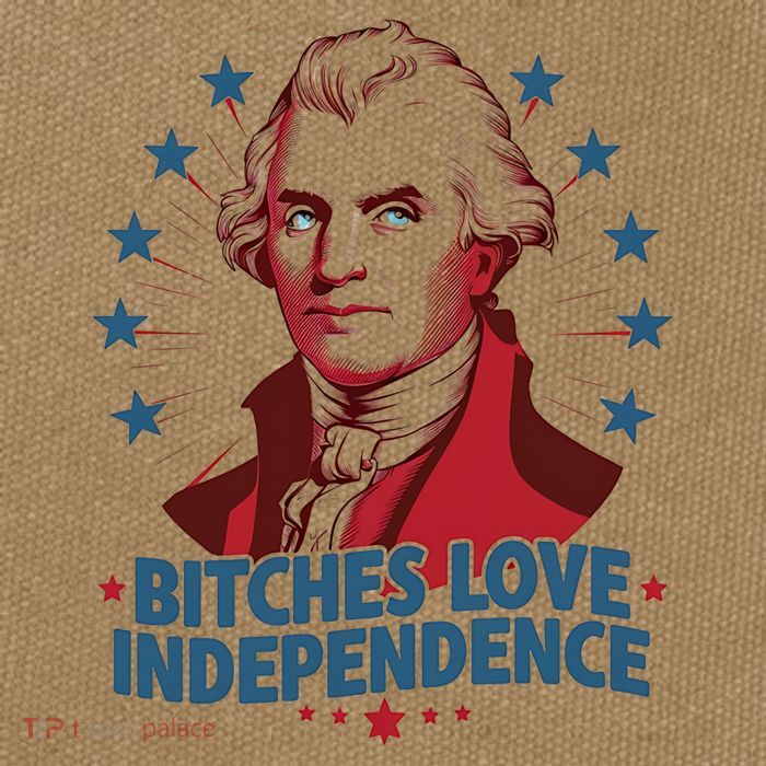 Bitches Love Independence Funny Founding Fathers 4th Of July Cotton Canvas Backpack