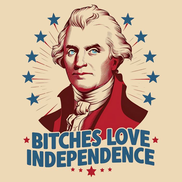 Bitches Love Independence Funny Founding Fathers 4th Of July Drawstring Bag