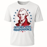 Bitches Love Independence Funny Founding Fathers 4th Of July Cooling Performance Crew T-Shirt