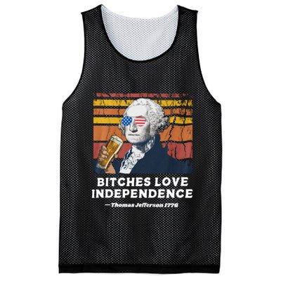 Bitches Love Independence Funny Founding Fathers 4th Of July Mesh Reversible Basketball Jersey Tank