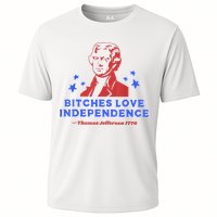 Bitches Love Independence Funny Founding Fathers 4th Of July Cooling Performance Crew T-Shirt
