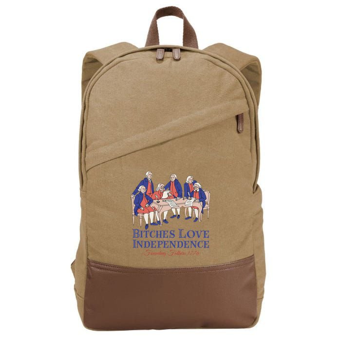 Bitches Love Independence 4th Of July Cotton Canvas Backpack