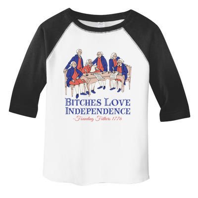 Bitches Love Independence 4th Of July Toddler Fine Jersey T-Shirt
