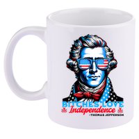 Bitches Love Independence Funny 4th Of July Thomas Jefferson 11oz C Handle Ceramic Mug