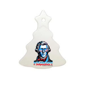 Bitches Love Independence Funny 4th Of July Thomas Jefferson Ceramic Tree Ornament