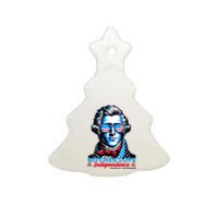 Bitches Love Independence Funny 4th Of July Thomas Jefferson Ceramic Tree Ornament