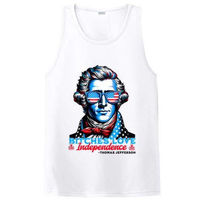Bitches Love Independence Funny 4th Of July Thomas Jefferson PosiCharge Competitor Tank