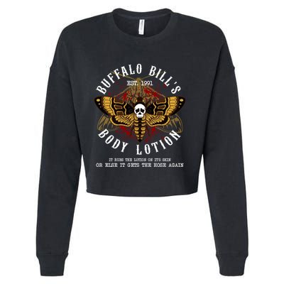 Body Lotion It Rubs The Lotion On Its Skin Horror Hallow Cropped Pullover Crew