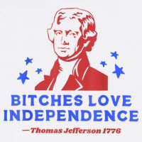 Bitches Love Independence Thomas Jefferson 1776 4th Of July Button