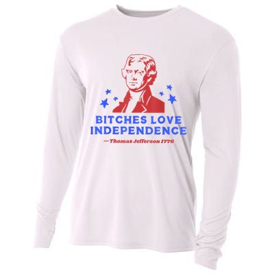 Bitches Love Independence Thomas Jefferson 1776 4th Of July Cooling Performance Long Sleeve Crew
