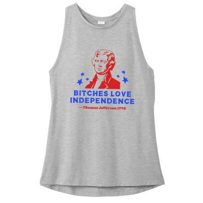 Bitches Love Independence Funny Founding Fathers Ladies PosiCharge Tri-Blend Wicking Tank