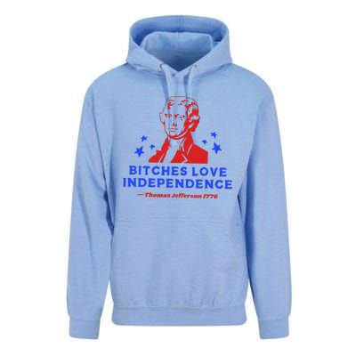 Bitches Love Independence Funny Founding Fathers Unisex Surf Hoodie