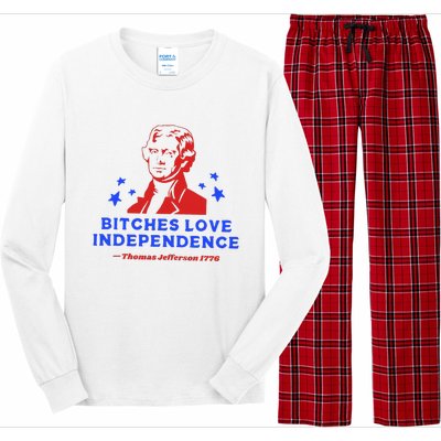 Bitches Love Independence Funny Founding Fathers Long Sleeve Pajama Set