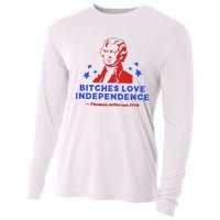 Bitches Love Independence Funny Founding Fathers Cooling Performance Long Sleeve Crew