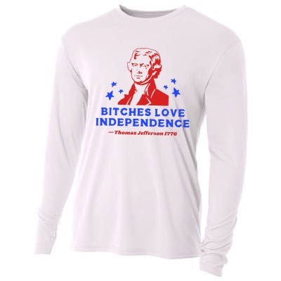 Bitches Love Independence Funny Founding Fathers Cooling Performance Long Sleeve Crew