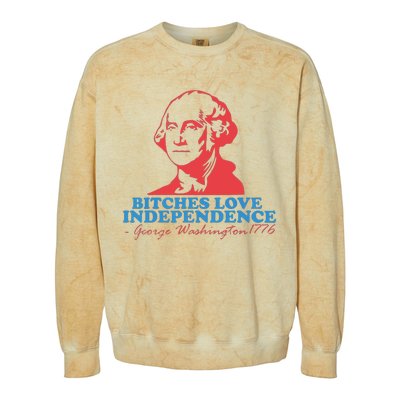 Bitches Love Independence Colorblast Crewneck Sweatshirt