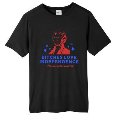 Bitches Love Independence Funny 4th Of July Thomas Jefferson Tall Fusion ChromaSoft Performance T-Shirt