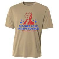 Bitches Love Independence Funny 4th Of July Thomas Jefferson Cooling Performance Crew T-Shirt