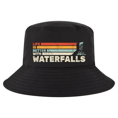Backpacking Life Is Better With Waterfalls Retro Cool Comfort Performance Bucket Hat