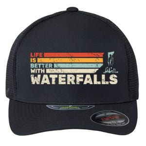 Backpacking Life Is Better With Waterfalls Retro Flexfit Unipanel Trucker Cap