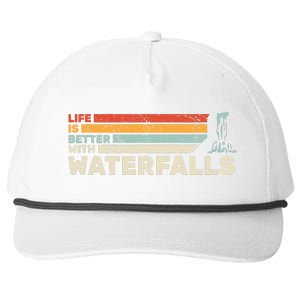 Backpacking Life Is Better With Waterfalls Retro Snapback Five-Panel Rope Hat