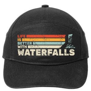 Backpacking Life Is Better With Waterfalls Retro 7-Panel Snapback Hat