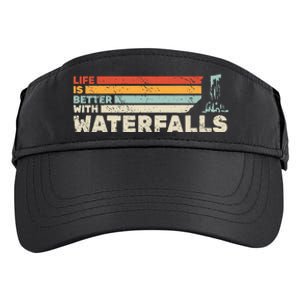 Backpacking Life Is Better With Waterfalls Retro Adult Drive Performance Visor