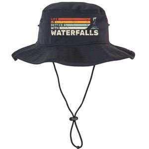 Backpacking Life Is Better With Waterfalls Retro Legacy Cool Fit Booney Bucket Hat