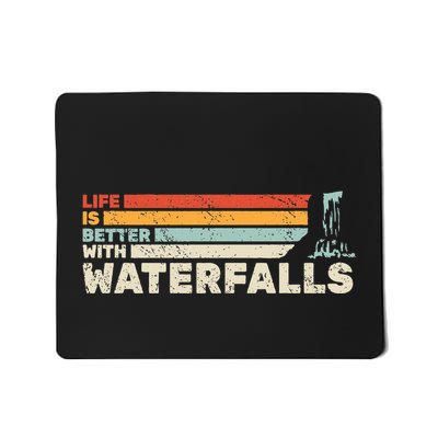 Backpacking Life Is Better With Waterfalls Retro Mousepad