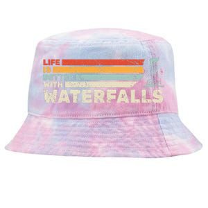 Backpacking Life Is Better With Waterfalls Retro Tie-Dyed Bucket Hat