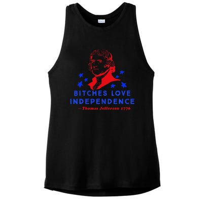 Bitches Love Independence Thomas Jefferson 1776 Ladies PosiCharge Tri-Blend Wicking Tank