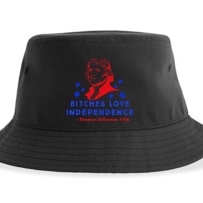Bitches Love Independence Thomas Jefferson 1776 Sustainable Bucket Hat