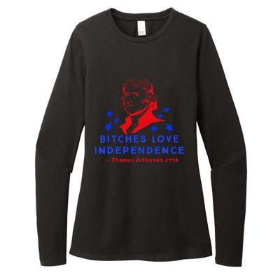 Bitches Love Independence Thomas Jefferson 1776 Womens CVC Long Sleeve Shirt