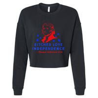 Bitches Love Independence Thomas Jefferson 1776 Cropped Pullover Crew