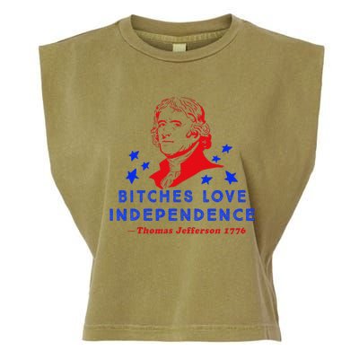 Bitches Love Independence Thomas Jefferson 1776 Garment-Dyed Women's Muscle Tee