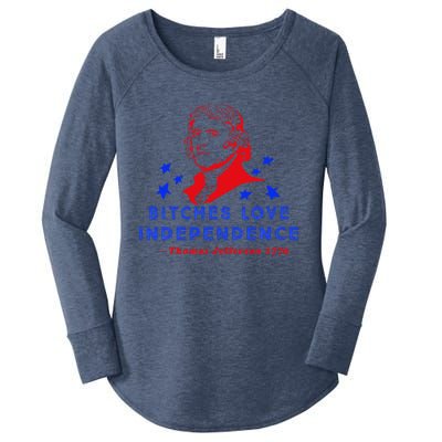 Bitches Love Independence Thomas Jefferson 1776 Women's Perfect Tri Tunic Long Sleeve Shirt