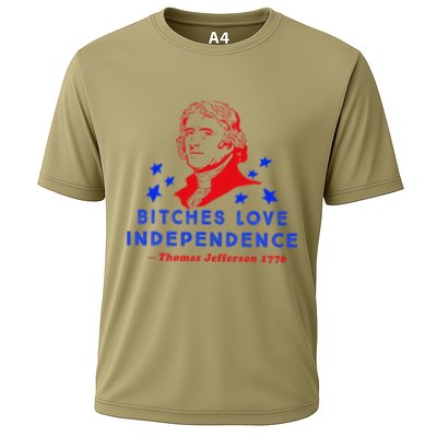 Bitches Love Independence Thomas Jefferson 1776 Cooling Performance Crew T-Shirt